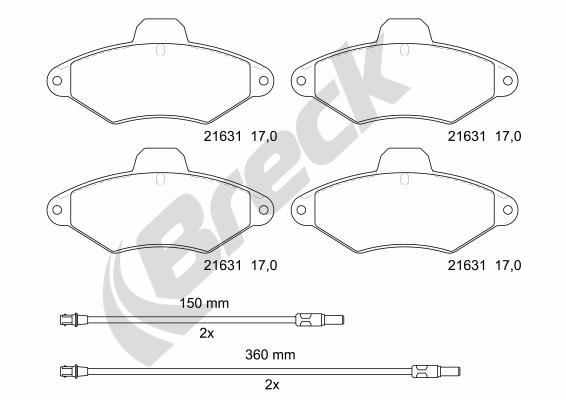 Set placute frana,frana disc 21631 00 701 10 BRECK